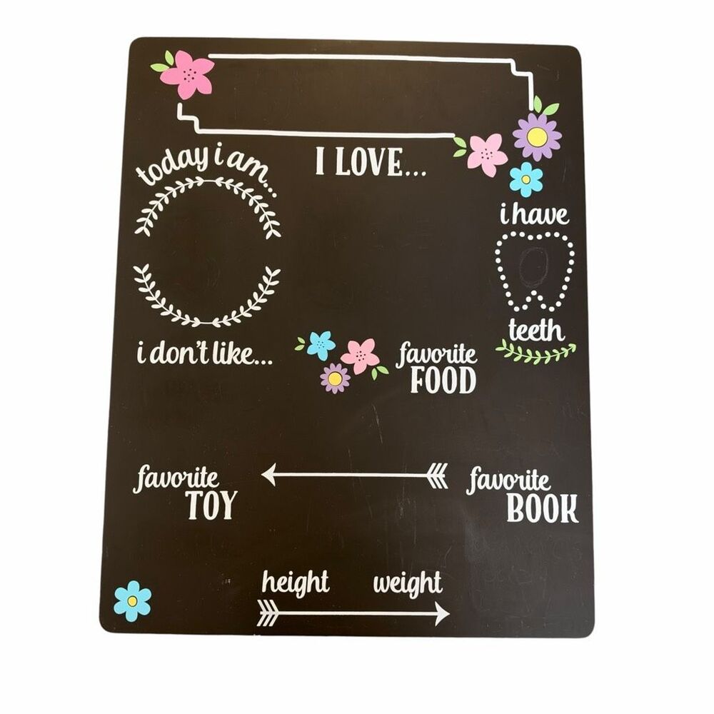 Kate & Milo Flowers Baby monthly Milestone Chalkboard